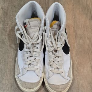 Nike White and Black High-Top Sneakers